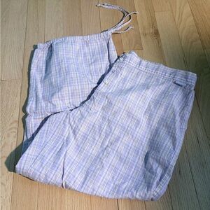 Vintage Calvin Klein Pajama Pants Medium Lavender Plaid Lounge Sleepwear Y2K